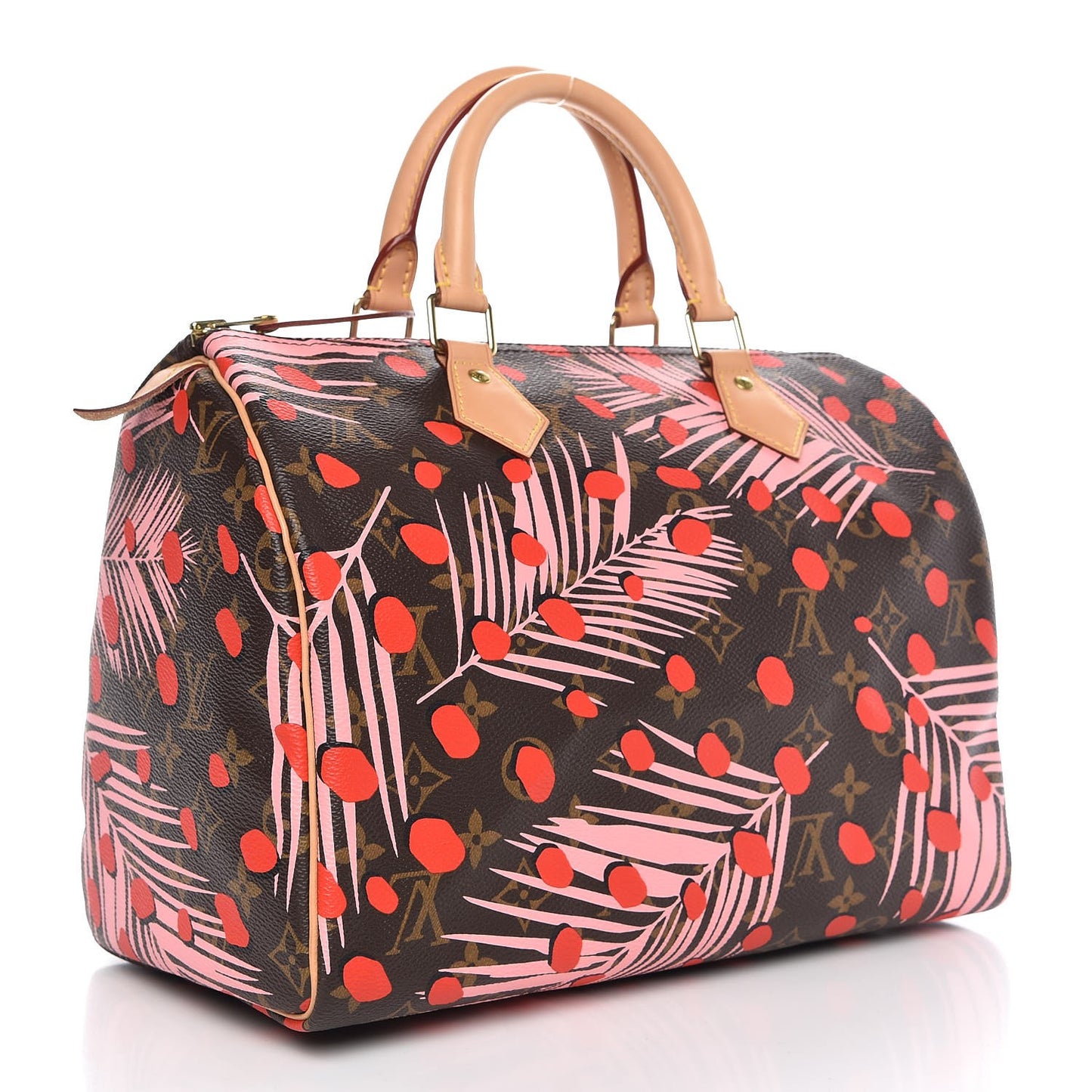 Monogram Jungle Dots Speedy 30 Sugar Pink Poppy