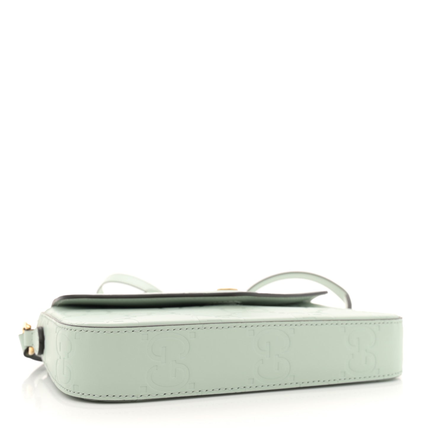 Calfskin GG Super Mini Shoulder Bag Pale Blue