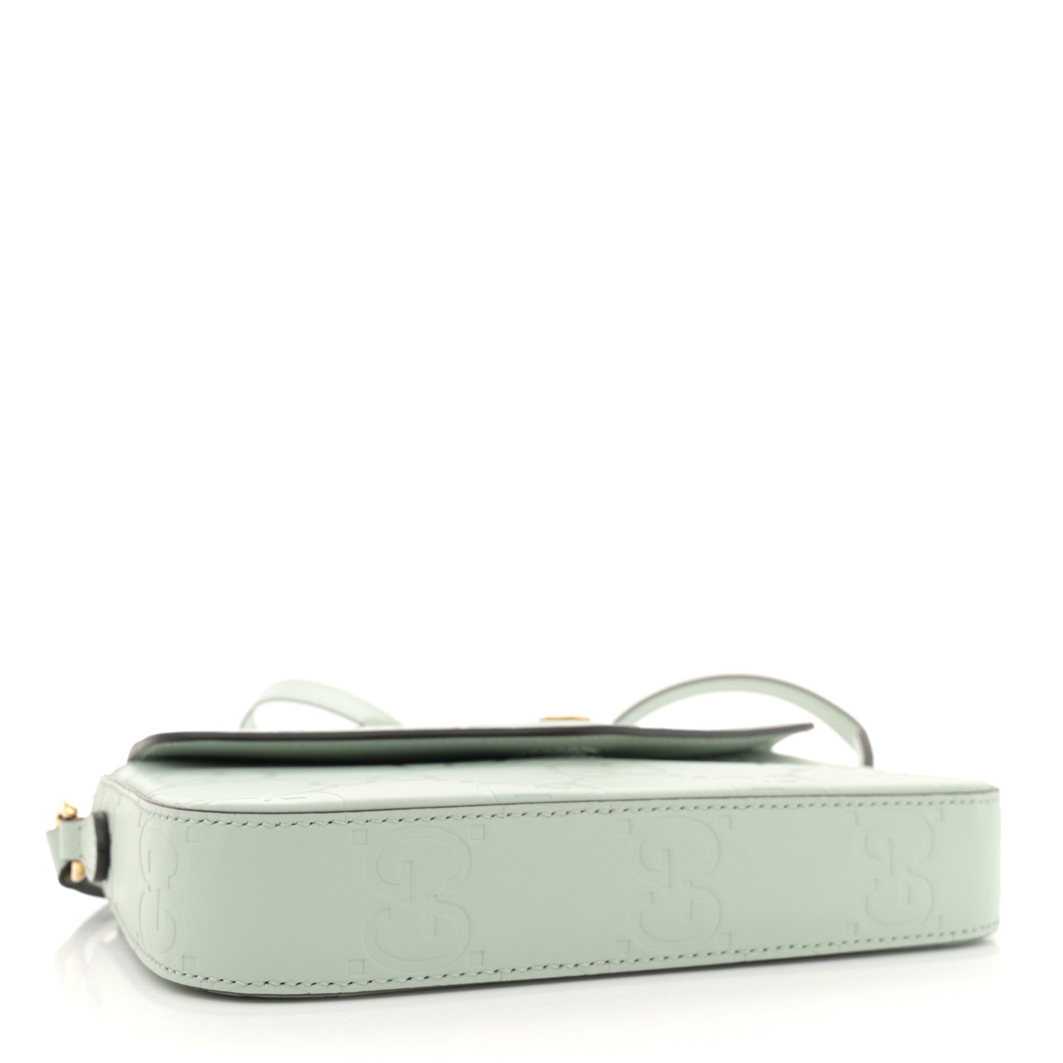 Gucci Calfskin GG Super Mini Shoulder Bag Pale Blue 4 of 11