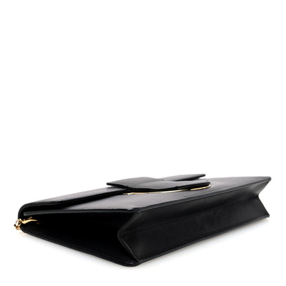 Salvatore Ferragamo Calfskin Thalia Clutch With Chain Black 4 of 9