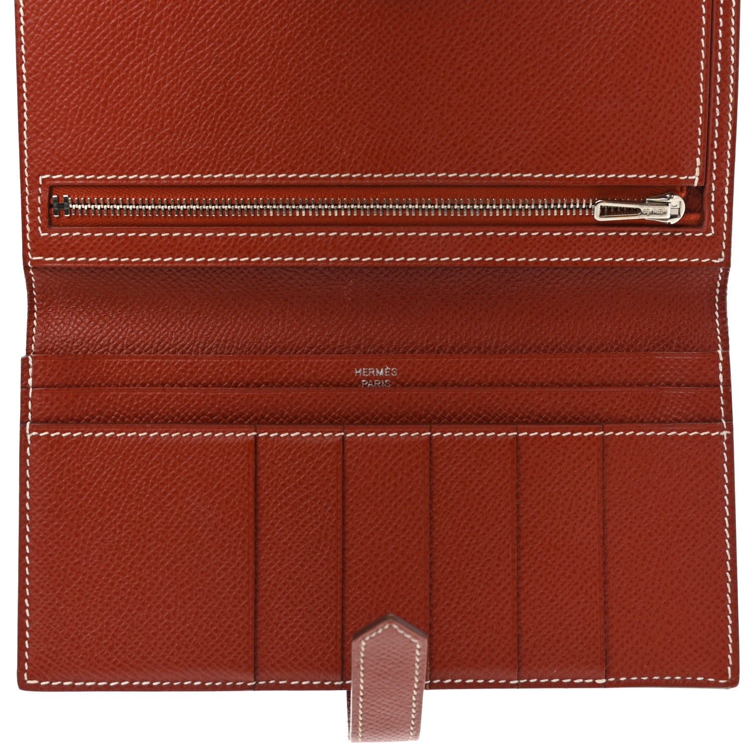 Hermes Epsom Bearn Gusset Wallet Brique 5 of 8