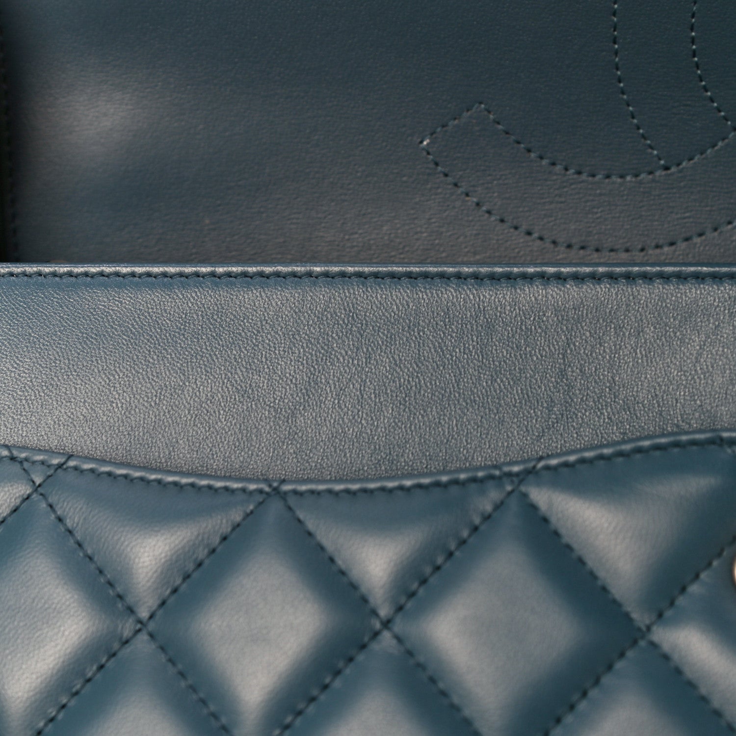 Chanel Lambskin Quilted Jumbo Double Flap Blue 15 of 19