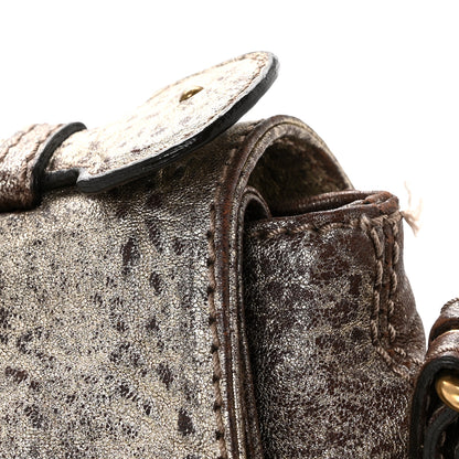 Chloe Metallic Pebbled Lambskin Paddington Satchel Grey 11 of 14