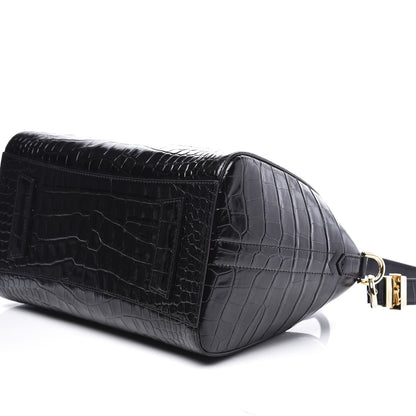 Givenchy Calfskin Crocodile Embossed Small Antigona Black 6 of 9