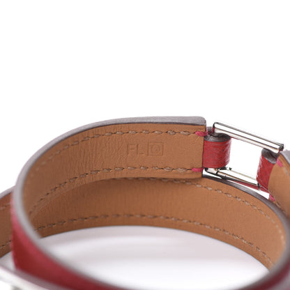 Hermes Epsom Rivale Double Tour Bracelet M Rouge Casaque 5 of 7