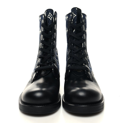 Louis Vuitton Denim Calfskin Metropolis Flat Ranger Boot 40 2 of 8