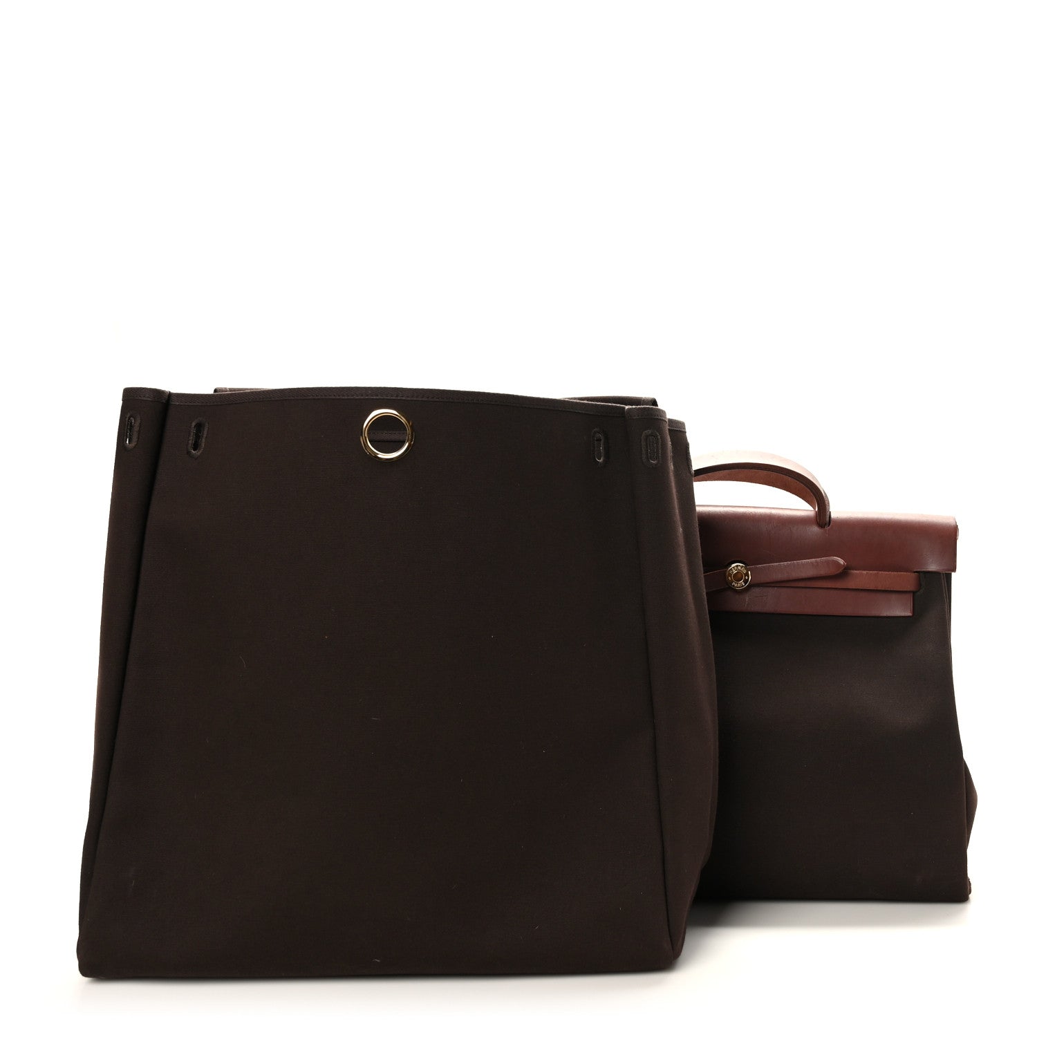 Hermes Toile Vache Calfskin Herbag 39 GM Havane 3 of 11