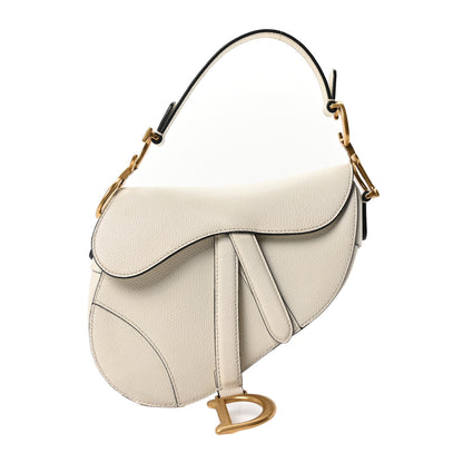 Christian Dior Grained Calfskin Mini Saddle Bag White 1 of 9