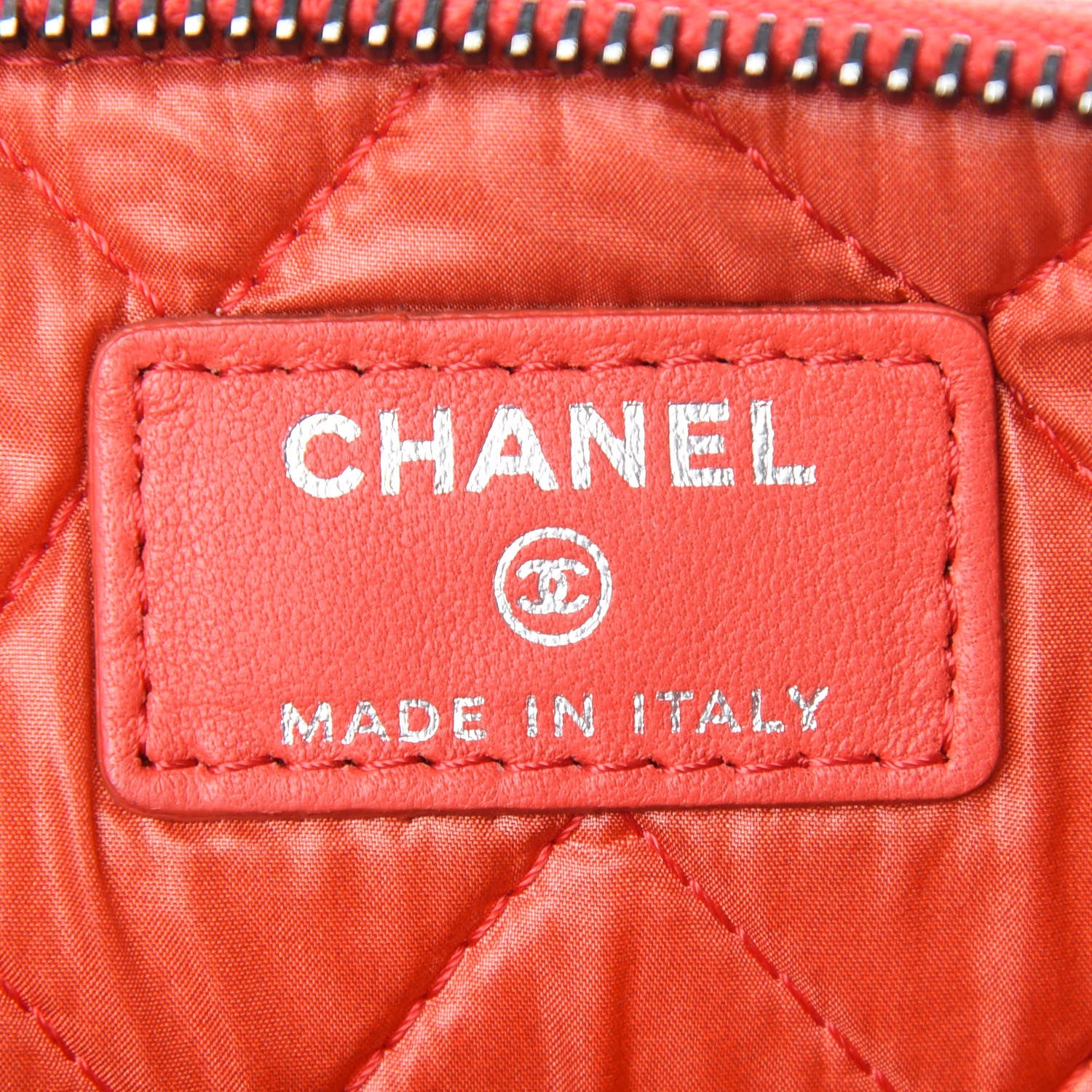 Chanel Lambskin Patent Quilted Cosmetic Case Red 7 of 8