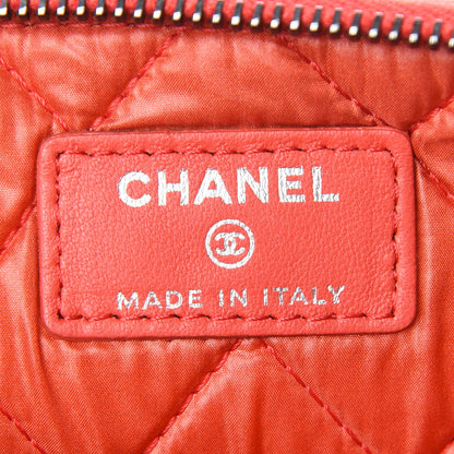 Chanel Lambskin Patent Quilted Cosmetic Case Red 7 of 8