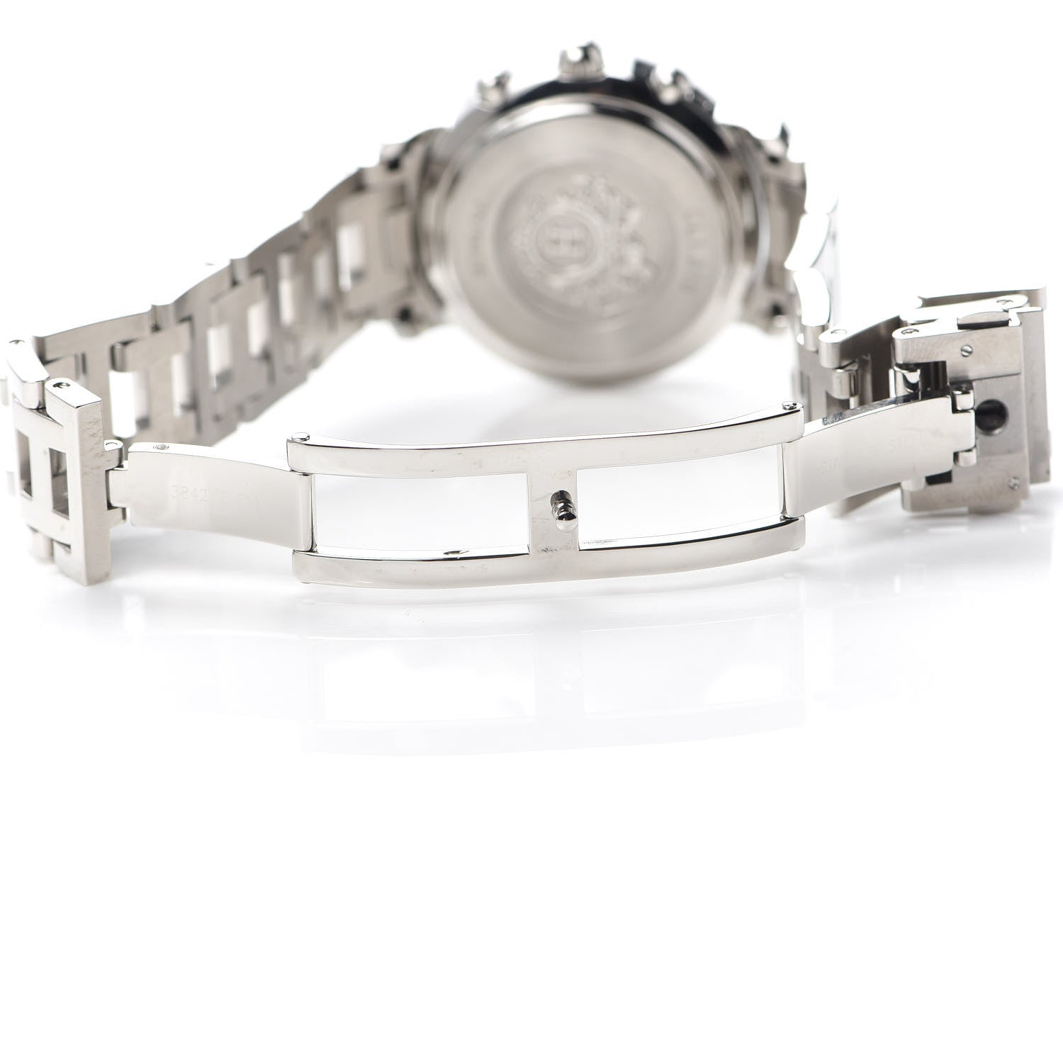 Hermes Stainless Steel Pink Mother of Pearl 31mm Clipper Chronograph Quartz Watch 5 of 6