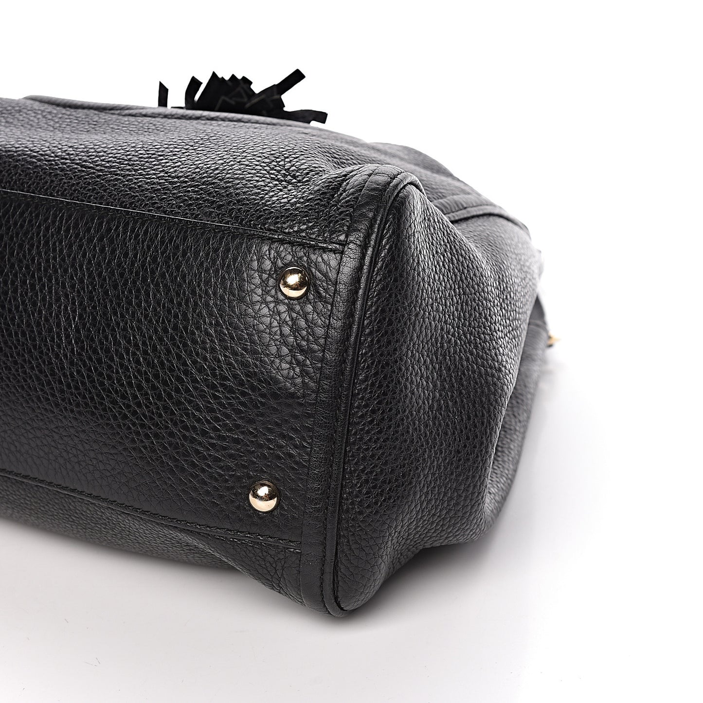 Pebbled Calfskin Medium Soho Shoulder Bag Black