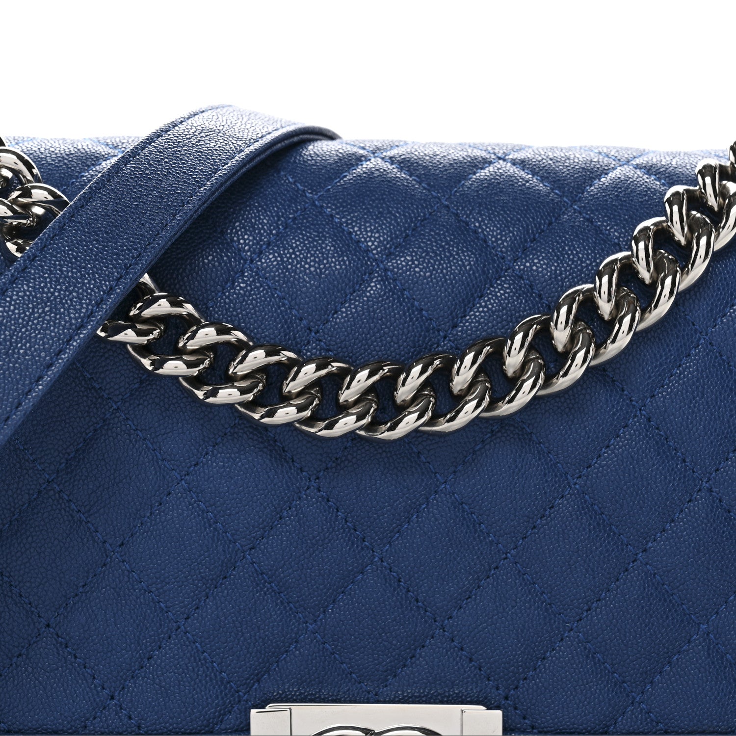 Chanel Caviar Quilted Medium Boy Flap Dark Blue 8 of 10