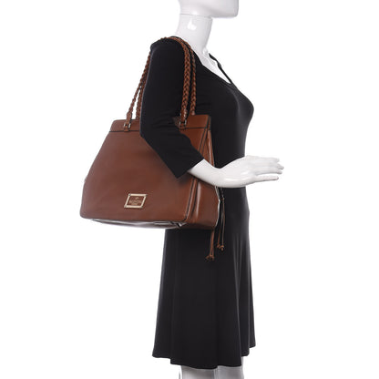 Valentino Garavani Vitello Demetra Satchel Brun 2 of 10