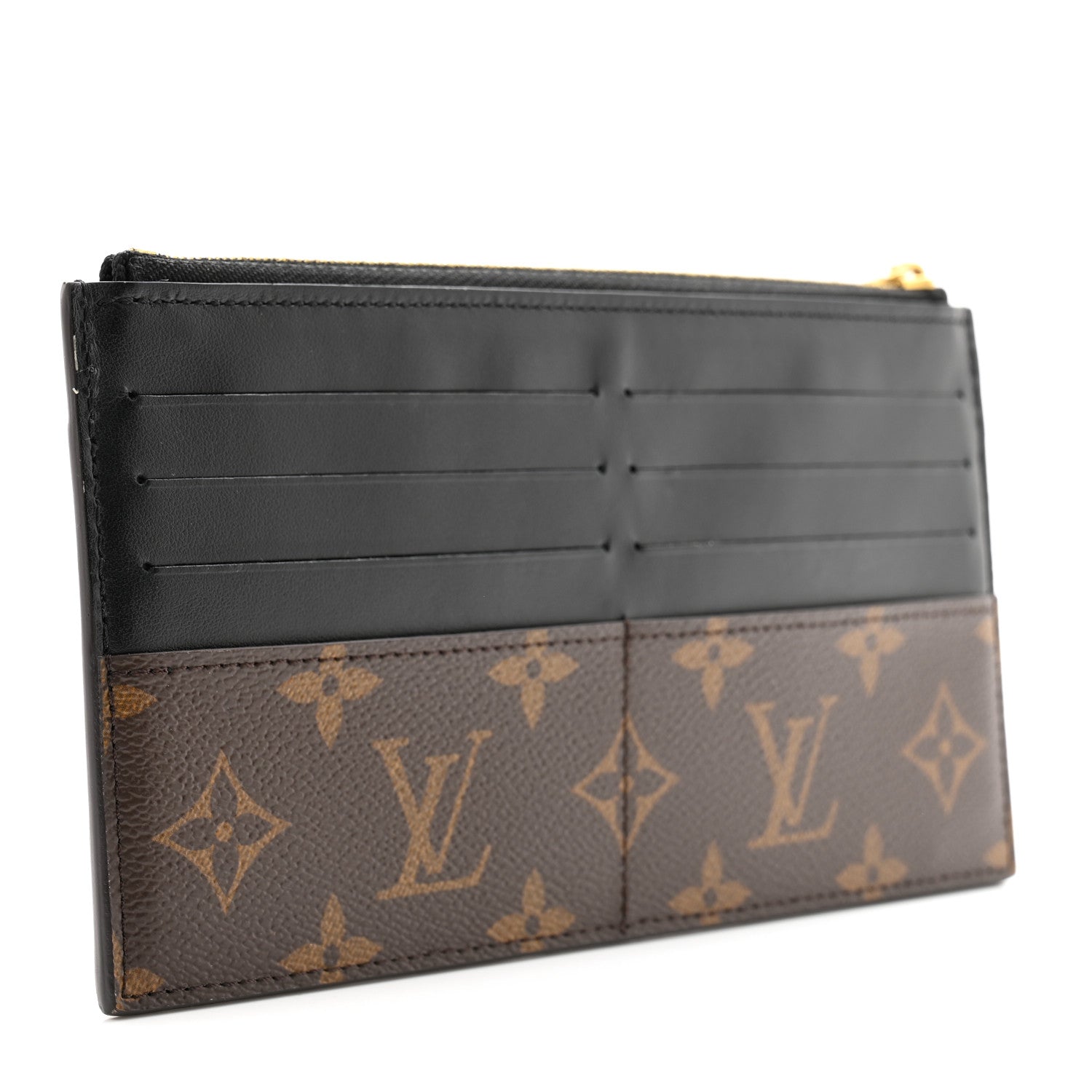 Louis Vuitton LOUIS VUITTON Monogram Slim Purse Black 3 of 8