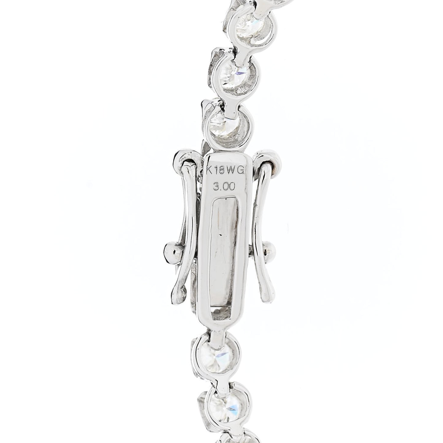 18K White Gold Diamond 3.00ctw Tennis Bracelet M