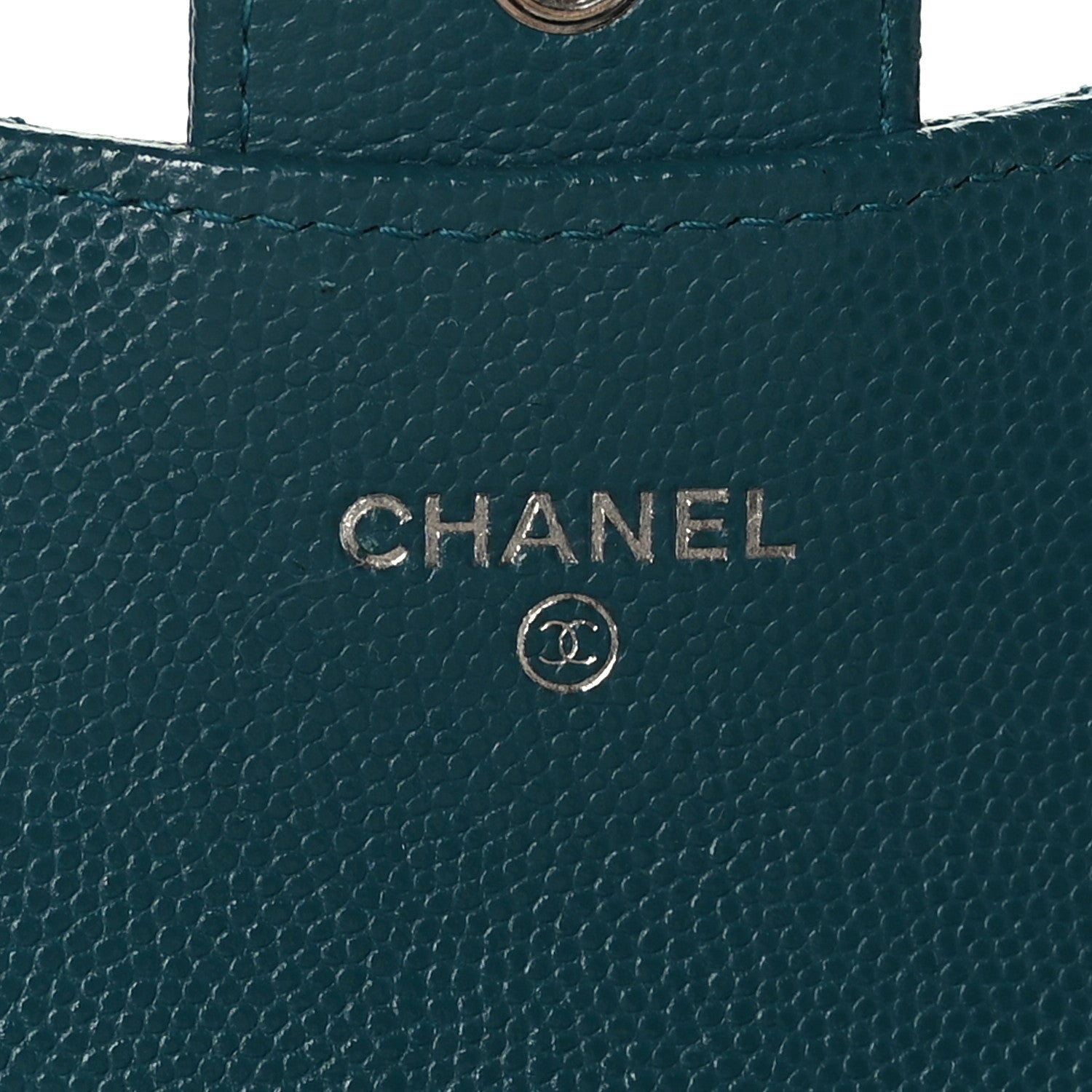 Chanel Caviar Quilted Card Holder Wallet Dark Turquoise 5 of 7