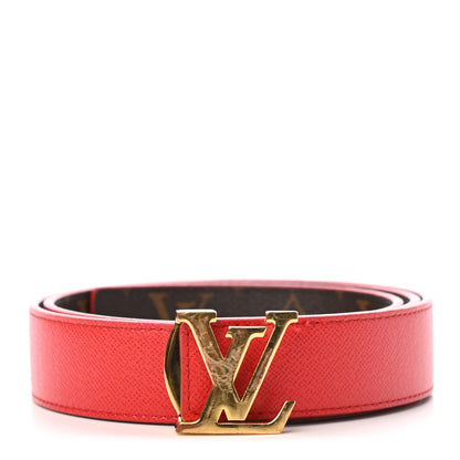 Louis Vuitton Calfskin Monogram 30mm LV Initiales Reversible Belt 85 34 Red 1 of 5