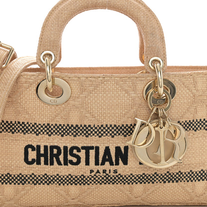 Christian Dior Raffia Medium Lady D-Joy Natural 8 of 10