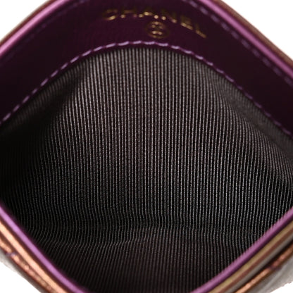 Chanel Iridescent Lambskin Quilted Card Holder Purple 5 of 8