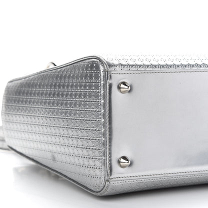 Christian Dior Metallic Patent Micro-Cannage Medium Lady Dior Silver 5 of 8