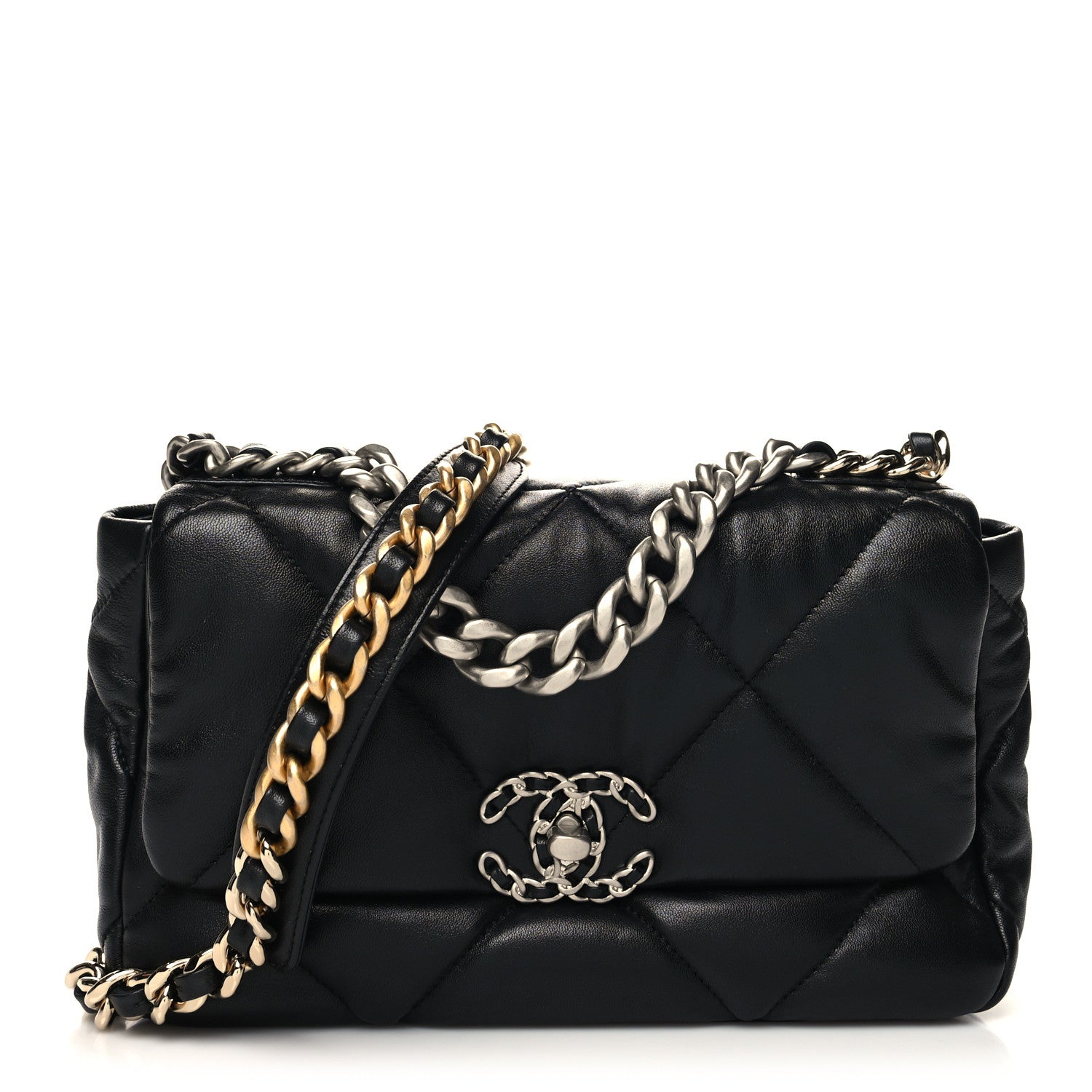 Chanel Lambskin Quilted Medium Chanel 19 Flap Black 1 of 10