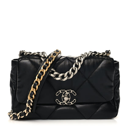 Chanel Lambskin Quilted Medium Chanel 19 Flap Black 1 of 10