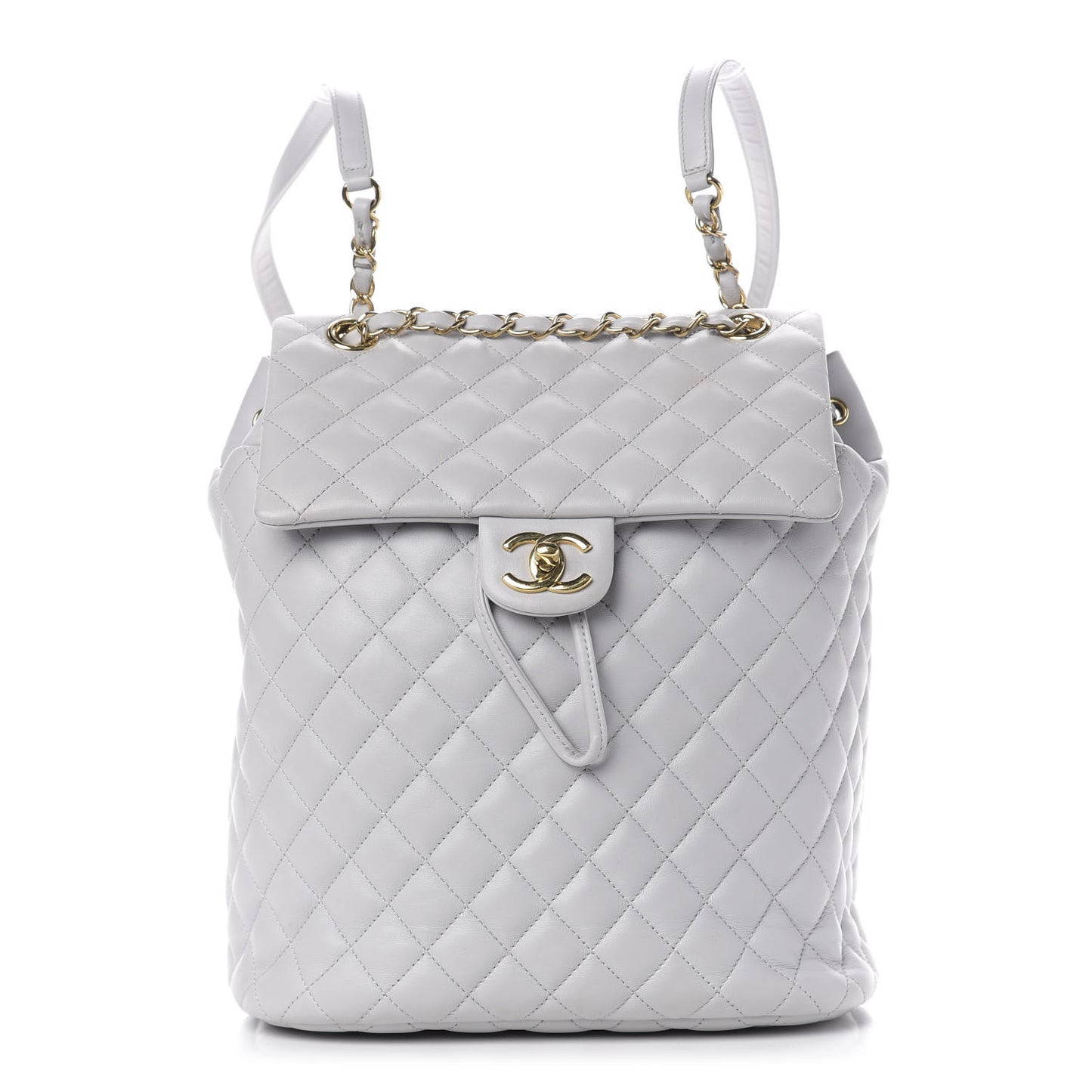 Calfskin Quilted Large Urban Spirit Backpack Grey