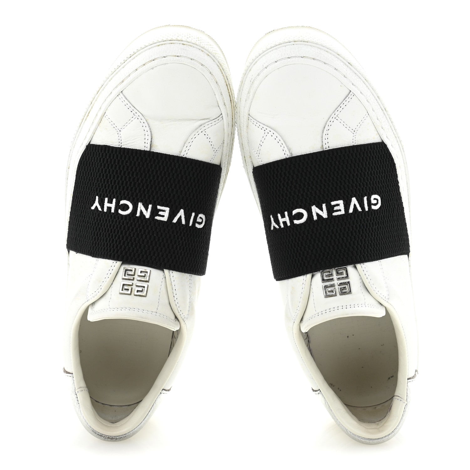 Givenchy Calfskin Band Logo Womens City Sport Sneakers 37.5 White Black 2 of 10