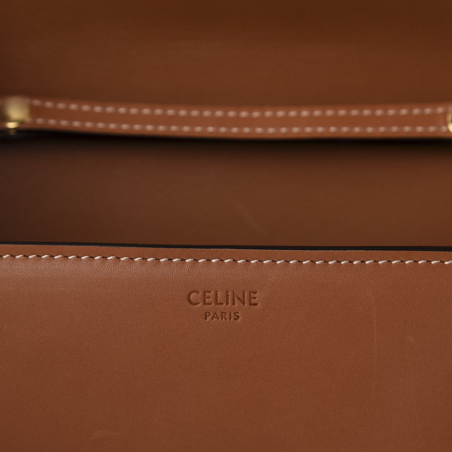 Natural Calfskin Triomphe Strap Bag Tan