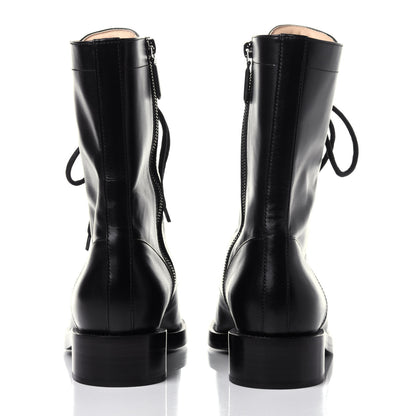 Chanel Calfskin Lace Up Combat Boots 41.5 Black 5 of 11