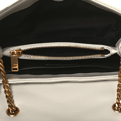 Saint Laurent Calfskin Y Quilted Monogram Small Loulou Chain Satchel Ivory 5 of 12