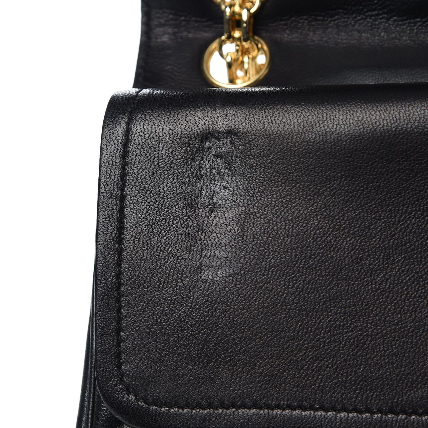 Lambskin Quilted Medium Double Flap Bijoux Chain Black