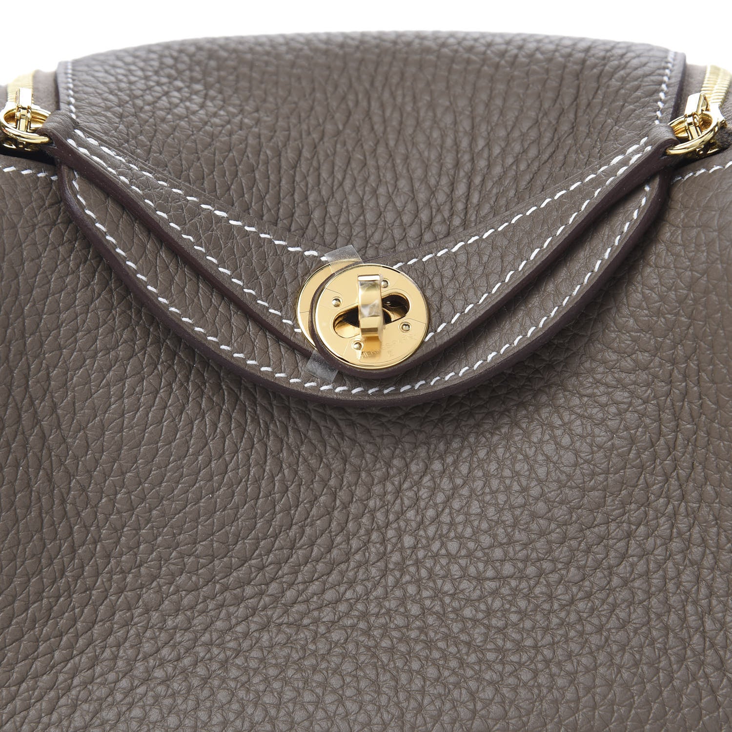 Hermes Taurillon Clemence Mini Lindy 20 Etoupe 10 of 11