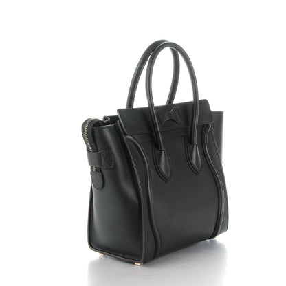 Celine Drummed Calfskin Micro Luggage Black 3 of 8