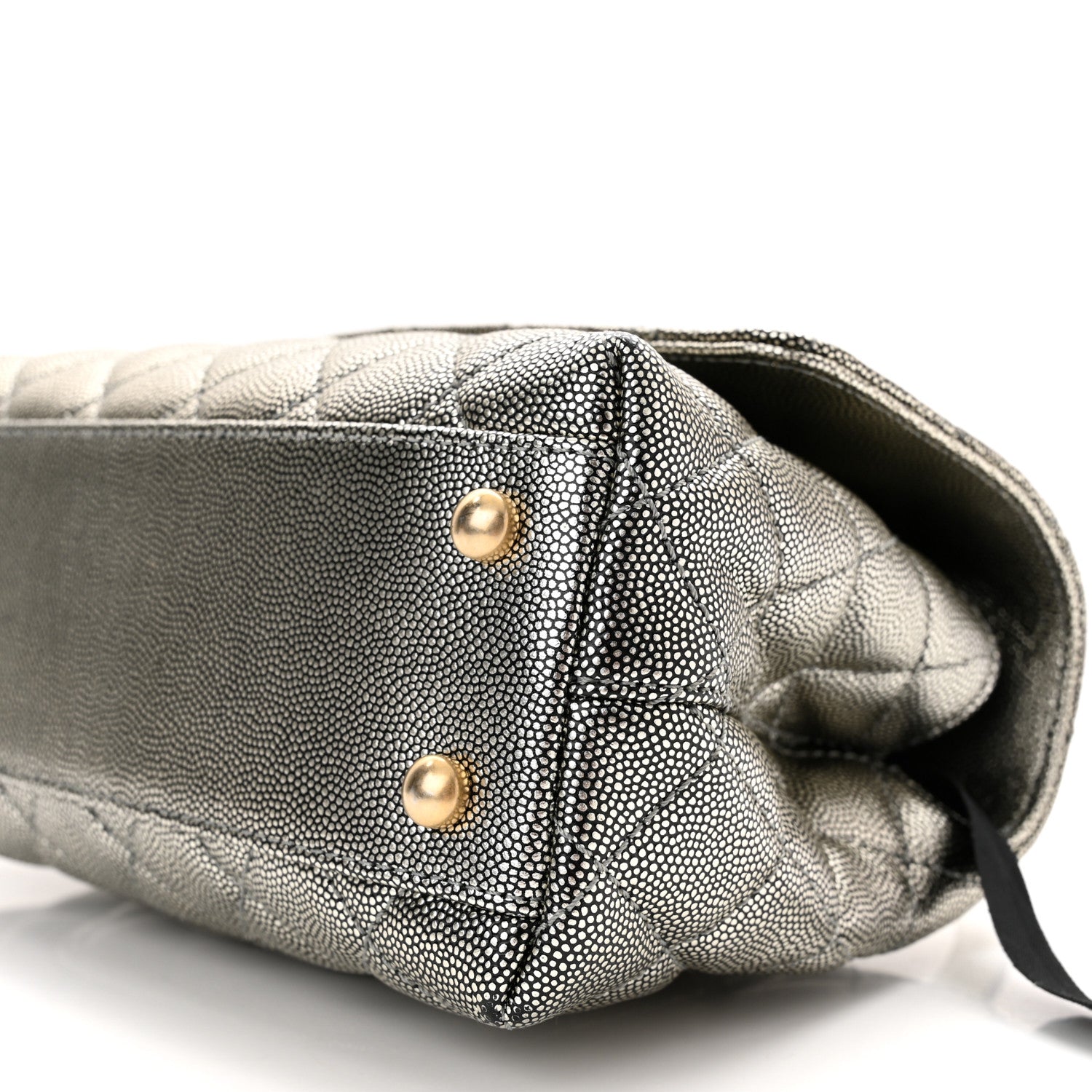 Chanel Metallic Caviar Quilted Mini Coco Handle Flap Silver 10 of 10