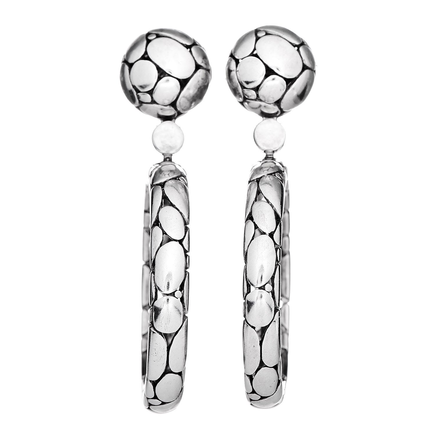 John Hardy Sterling Silver Kali Drop Hoop Earrings 1 of 3