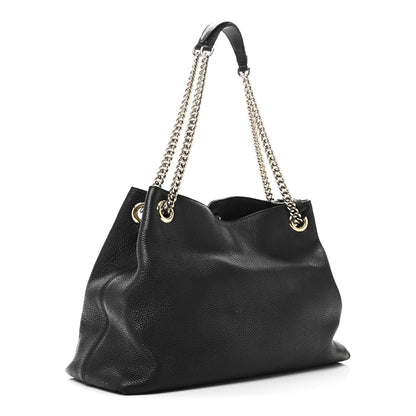 Gucci Pebbled Calfskin Medium Soho Chain Shoulder Bag Black 3 of 10