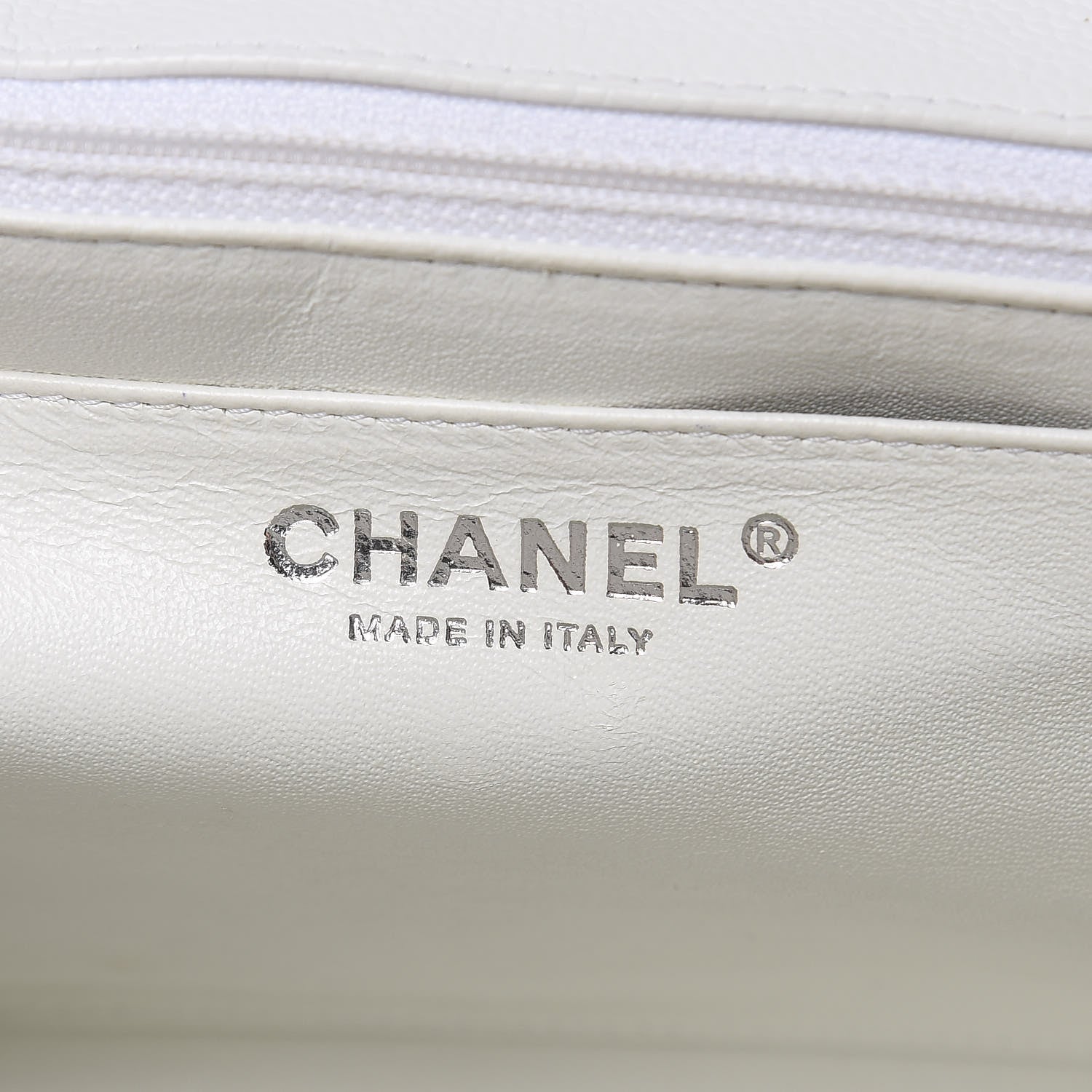 Chanel Caviar Quilted Jumbo Single Flap White 6 of 11