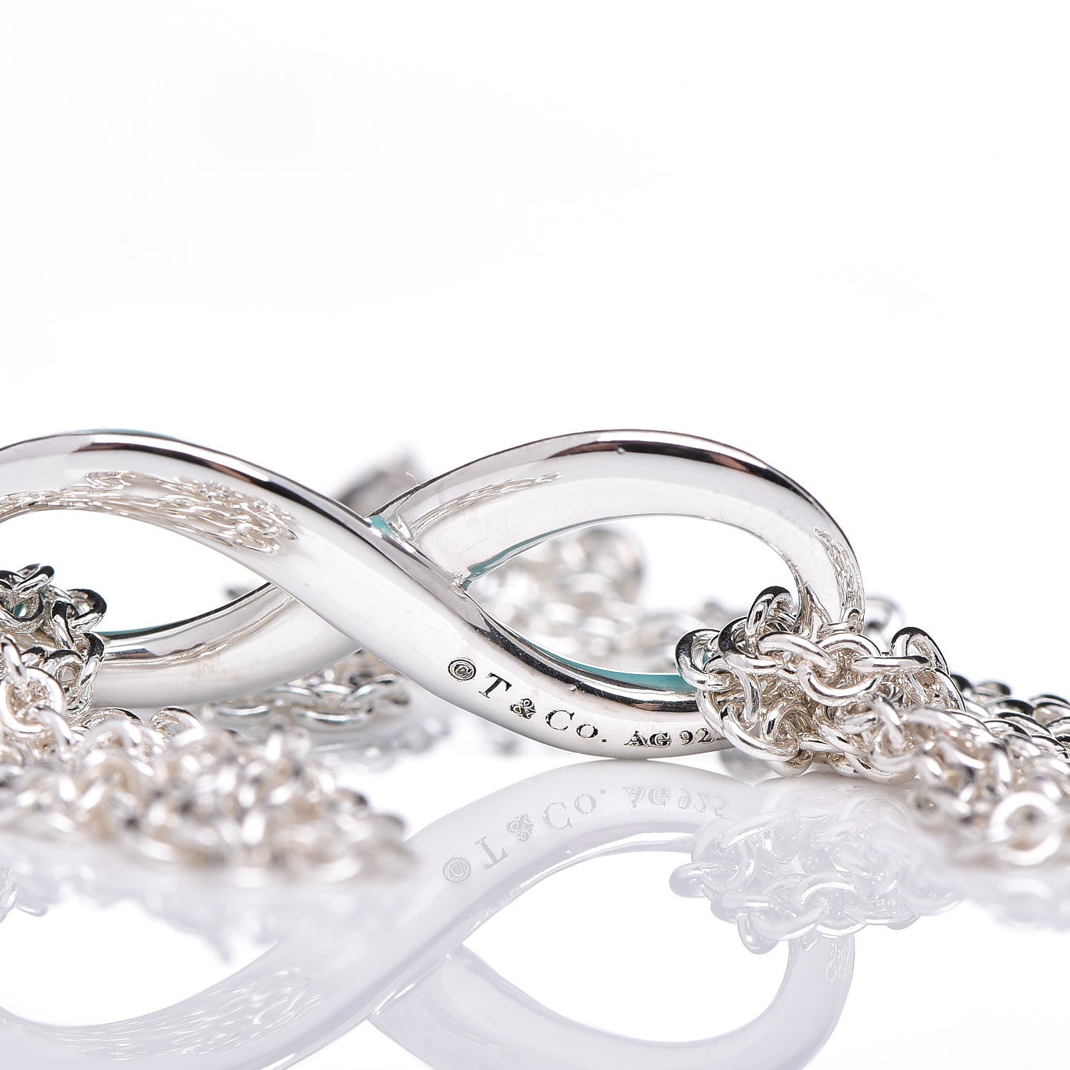 Tiffany Sterling Silver Enamel Infinity Bracelet Blue 4 of 6