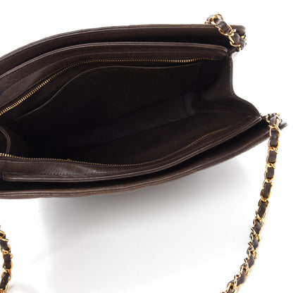 Chanel Lambskin Quilted Shopping Tote Dark Brown 5 of 15