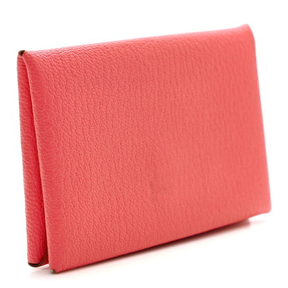 Hermes Chevre Mysore Calvi Card Case Rose Lipstick 3 of 8