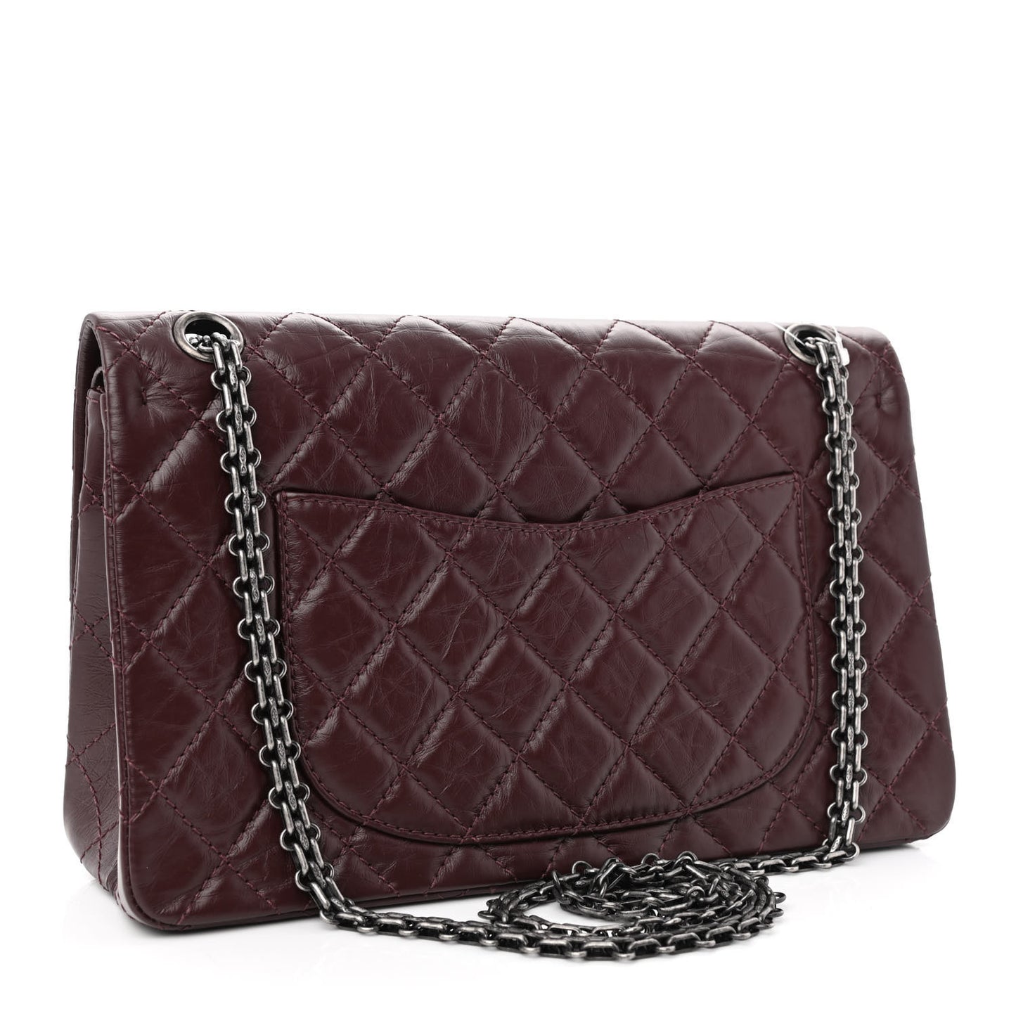 Aged Calfskin Quilted 2.55 Reissue 226 Flap Dark Burgundy