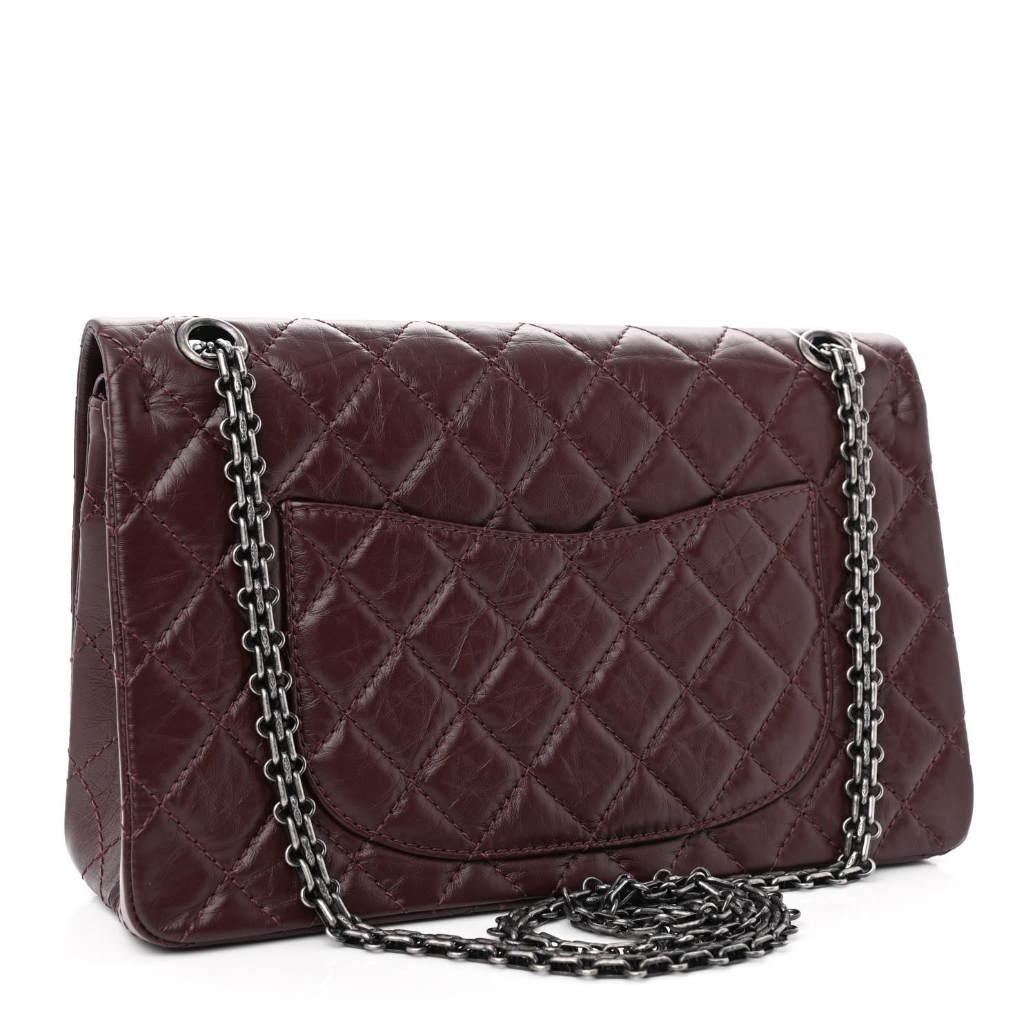 Chanel Aged Calfskin Quilted 2.55 Reissue 226 Flap Dark Burgundy 3 of 12
