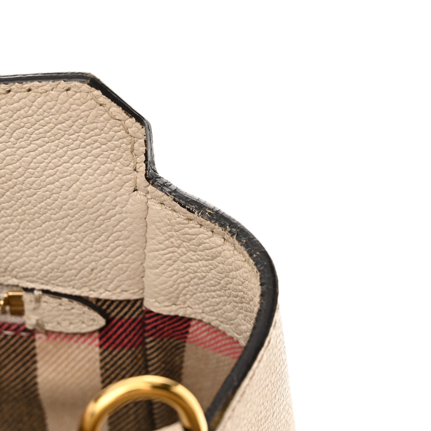 Burberry Soft Grain Calfskin Medium Buckle Tote Limestone 12 of 19