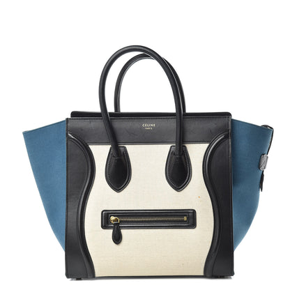 Celine Canvas Smooth Calfskin Mini Tri-Color Luggage Royal 1 of 18