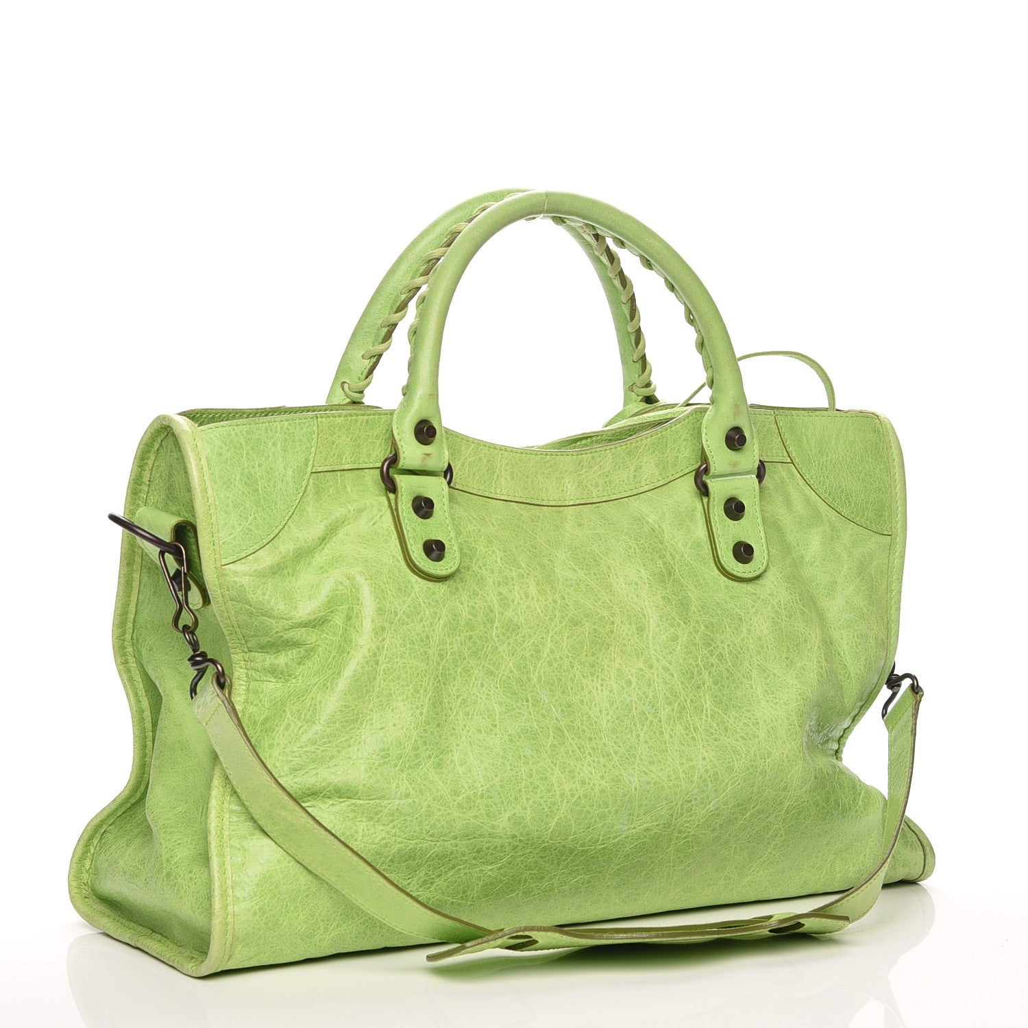 Balenciaga Agneau Classic Hardware City Lime Green 4 of 8