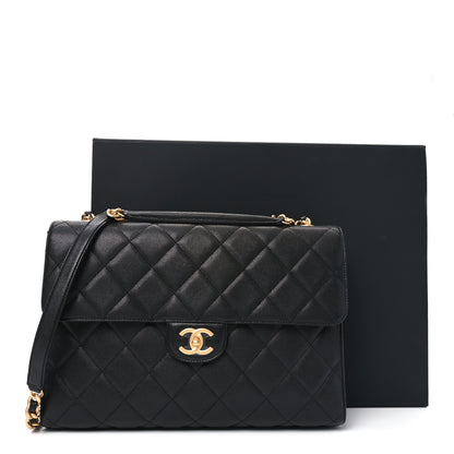 Chanel Caviar Quilted Carry Me Top Handle Flap Black 11 of 11