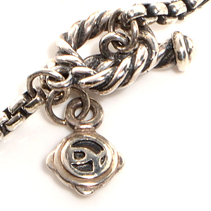 David Yurman Sterling Silver Quatrefoil Pearl Long Chain Necklace 4 of 6