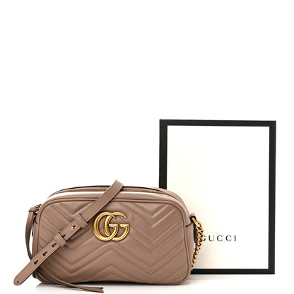 Gucci Calfskin Matelasse Small GG Marmont Chain Shoulder Bag Porcelain Rose 11 of 11